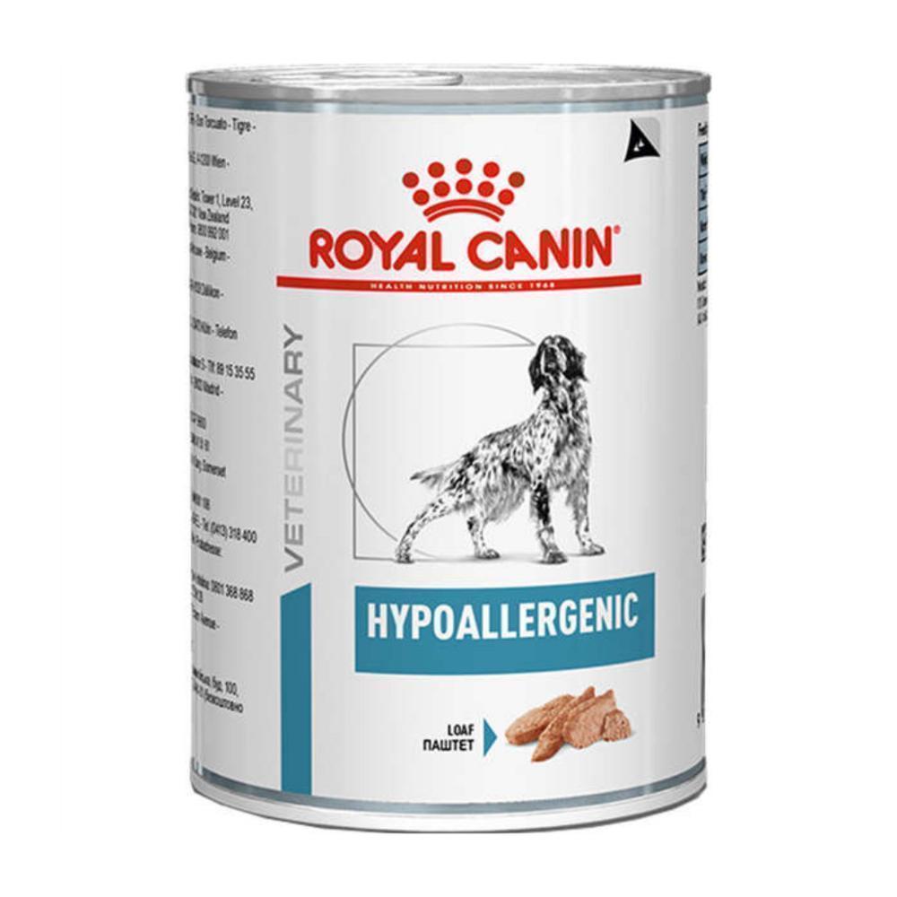 Ração Úmida Royal Canin Lata Veterinary Diet Hypoallergenic para Cães Adultos com Alergias - 400 g