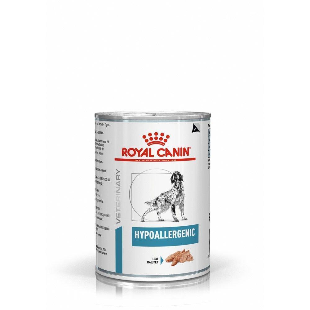 Ração Úmida Royal Canin Lata Veterinary Diet Hypoallergenic para Cães Adultos com Alergias - 400 g