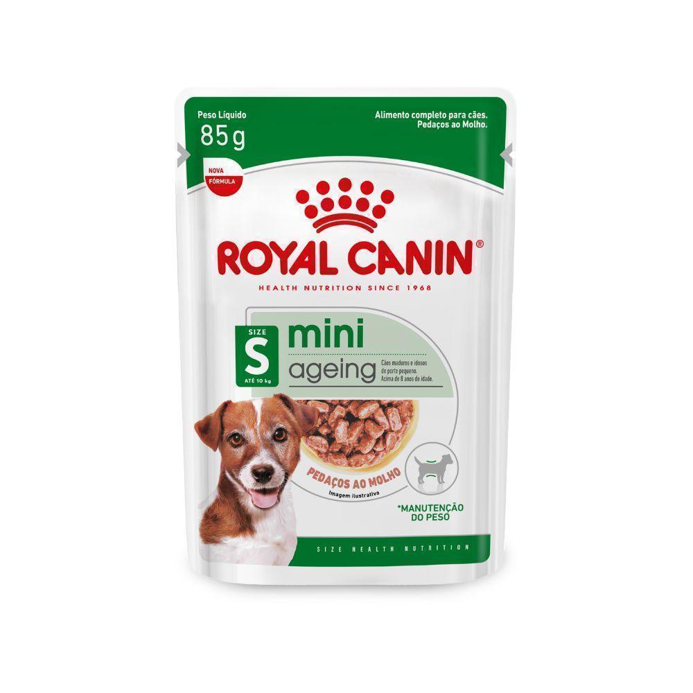 Ração Úmida Royal Canin Sachê Mini Ageing 12+ para Cães Idosos de Porte Pequeno com 12 Anos ou mais - 85 g