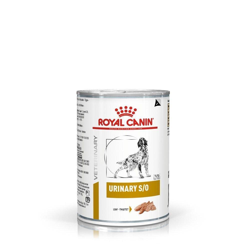 Ração Úmida Royal Canin Lata Veterinary Diet Urinary S/O para Cães com Cálculos Urinários - 410 g