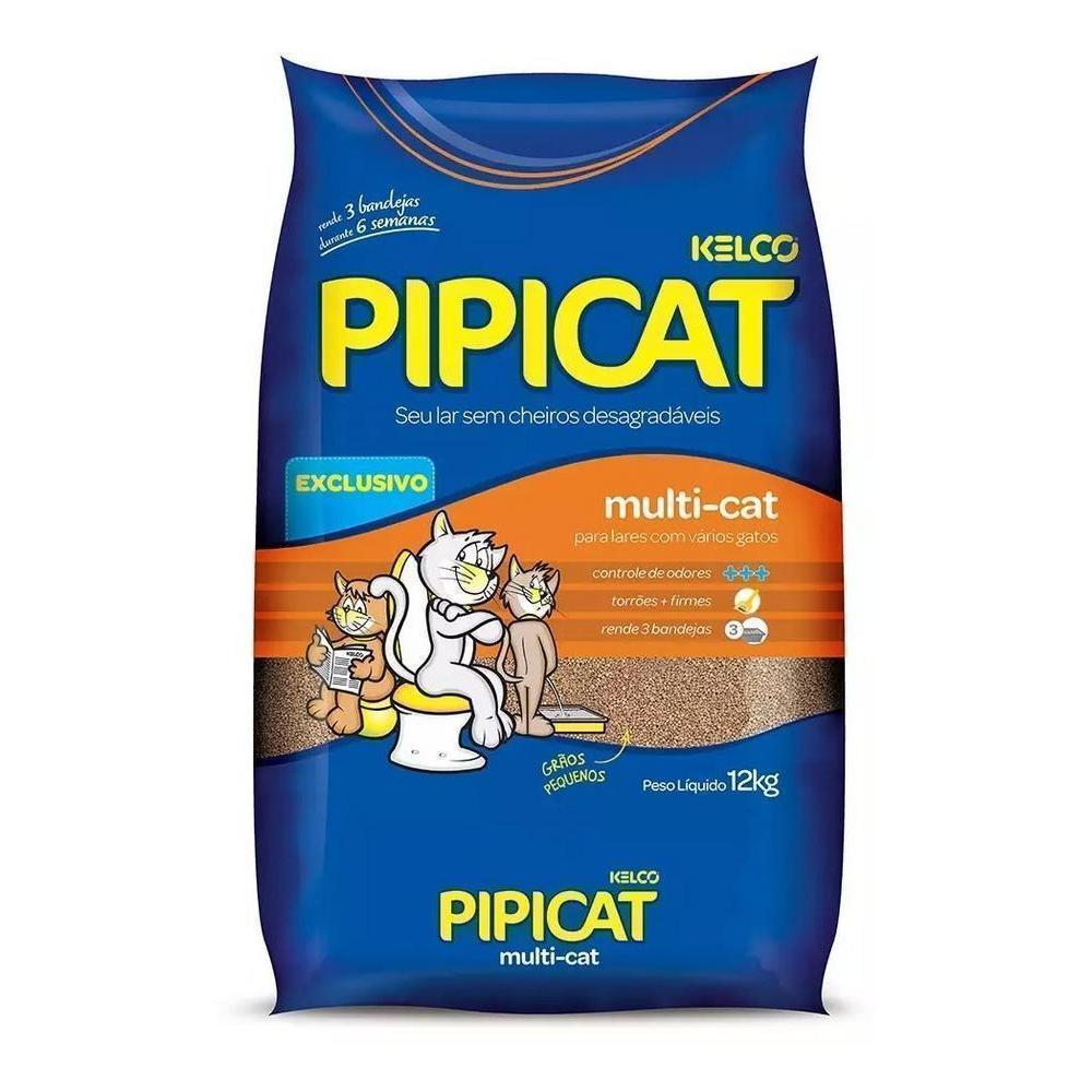 Areia Sanitária Pipicat Grãos Extrafinos Multi-Cat Kelco 12Kg