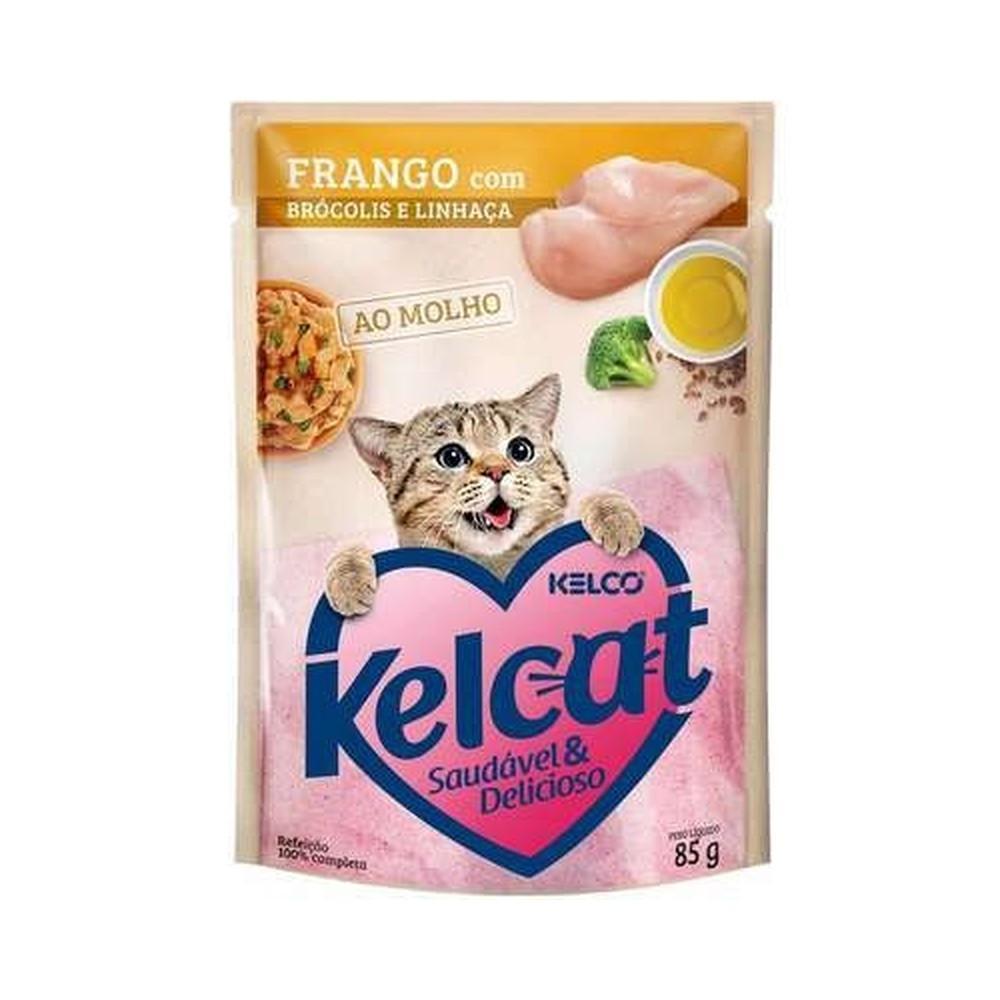 Ração Úmida Sashê Kelcat Gatos Adultos Frango Brócolis 85G