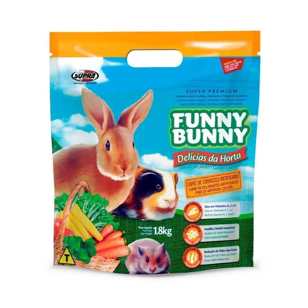 Ração Supra Funny Bunny Delícias da Horta Coelhos, Hamster e Outros Pequenos Roedores - 1,8Kg