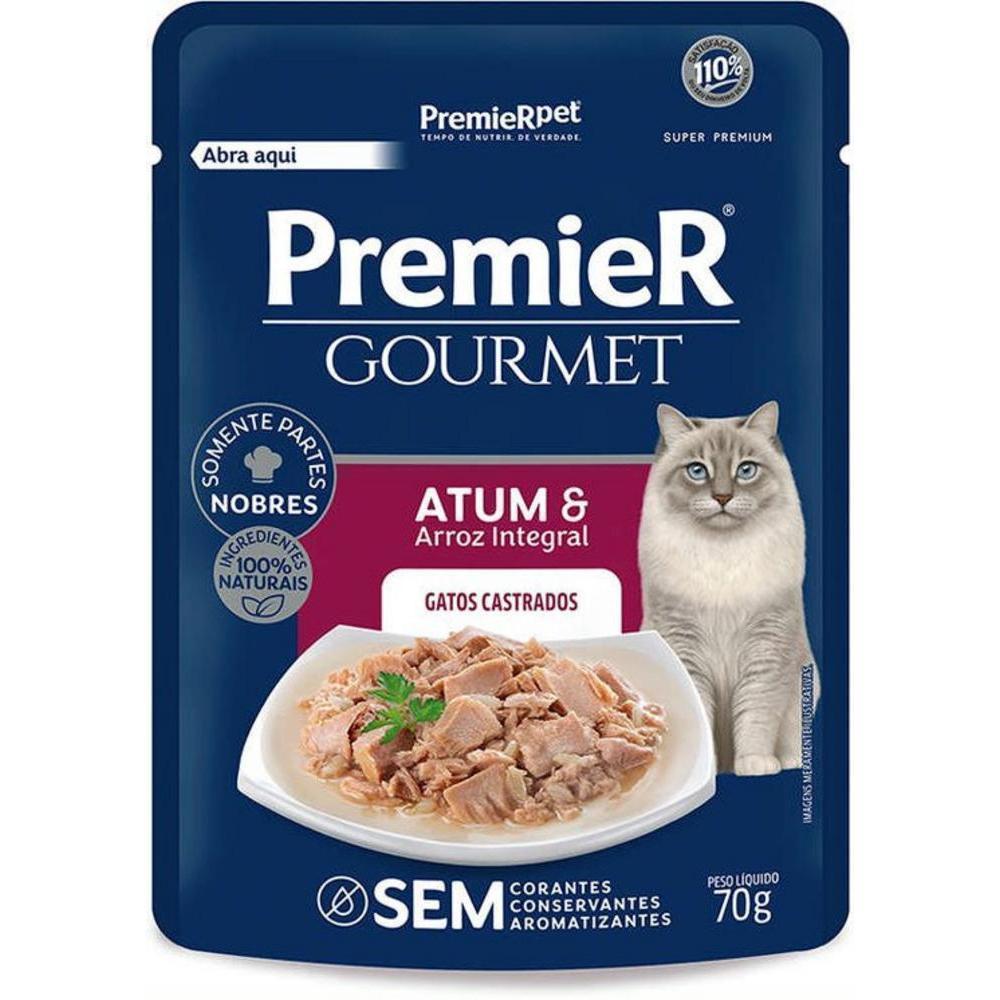PremieR Gourmet Gatos Castrados Atum e Arroz Integral 70 g