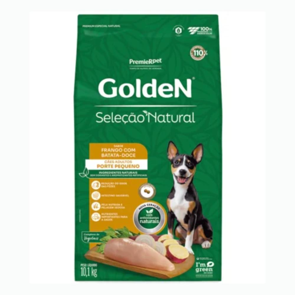 GoldeN Seleção Natural Cães Adultos Porte Pequeno Frango e Batata Doce 10,1 kg