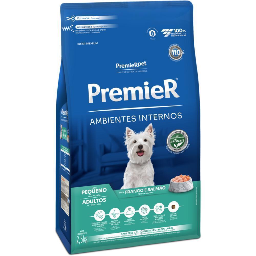 PremieR Ambientes Internos Cães Adultos Porte Pequeno Frango e Salmão 2,5 kg