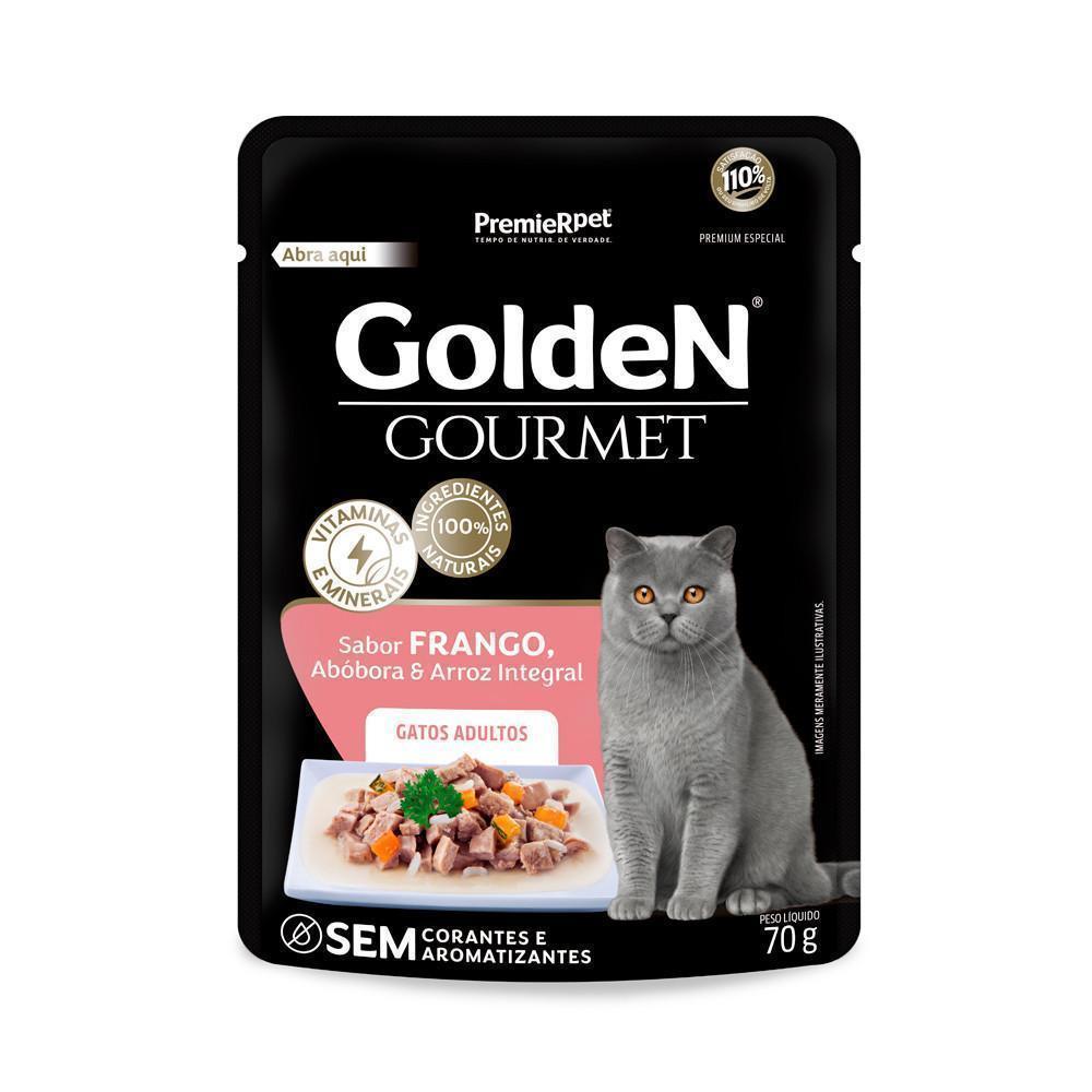 GoldeN Gourmet Gatos Adultos Frango, Abóbora e Arroz Integral 70g