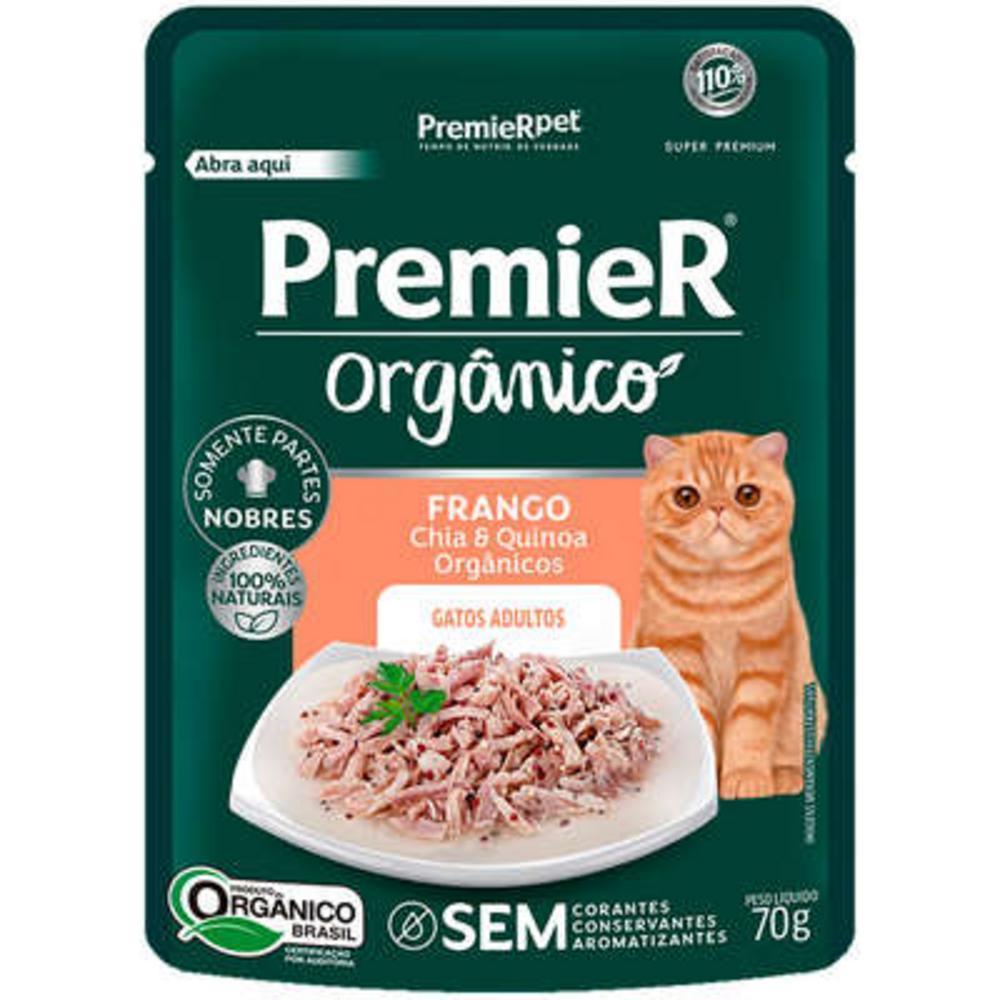 PremieR Orgânico Gatos Adultos Frango, Chia e Quinoa 70 g