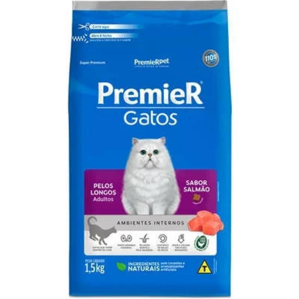 PremieR Gatos Adultos Pelos Longos Salmão 1,5 kg