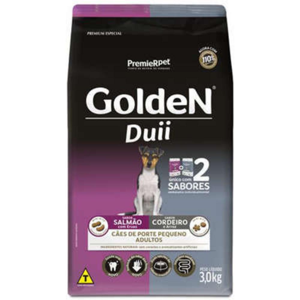 GoldeN Duii Cães Adultos Porte Pequeno Salmão Com Ervas e Cordeiro e Arroz 3 kg