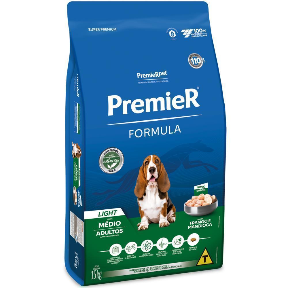 PremieR Formula Cães Adultos Porte Médio Frango e Mandioca Light 15 kg