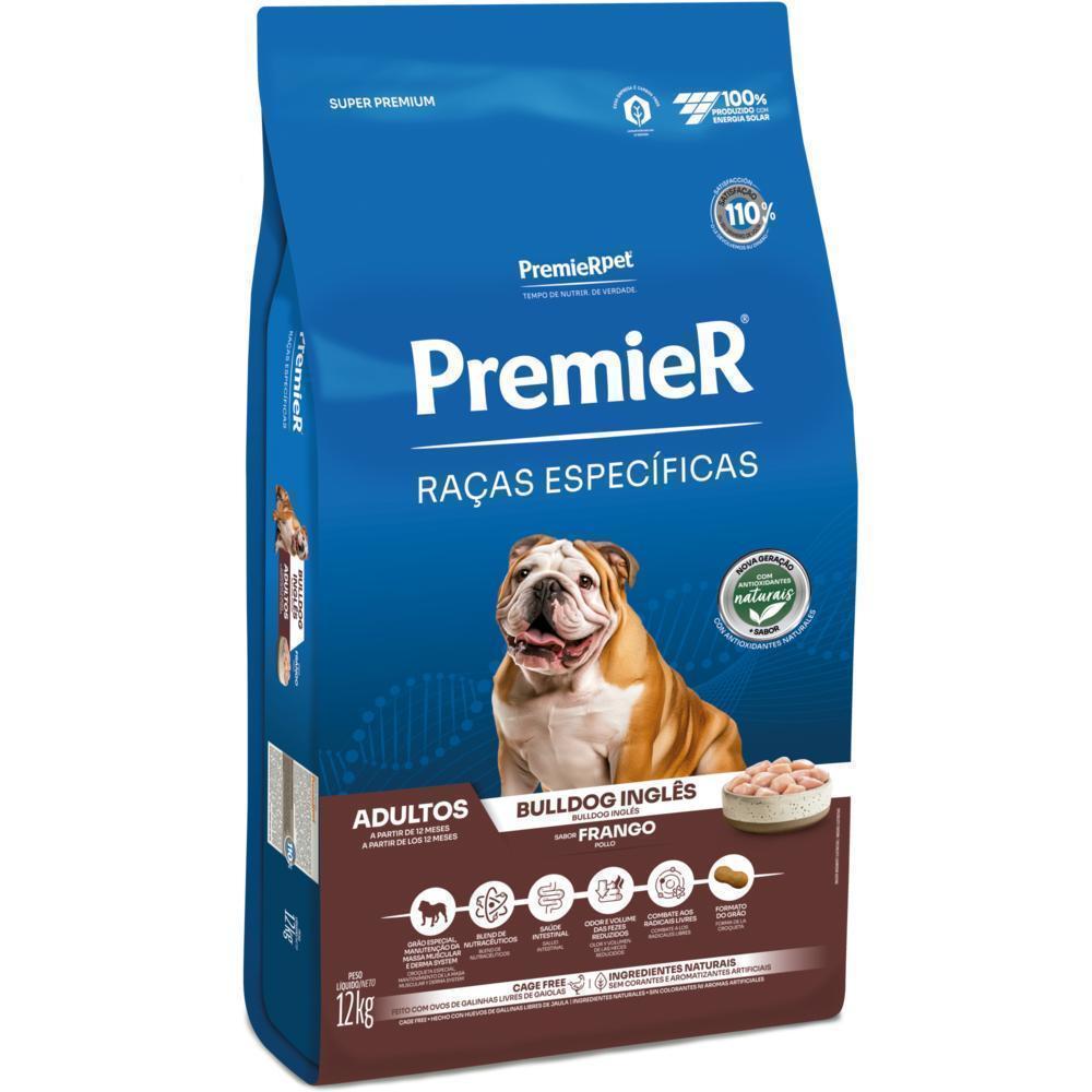 PremieR Raças Específicas Cães Adultos Bulldog Inglês Frango 12 kg