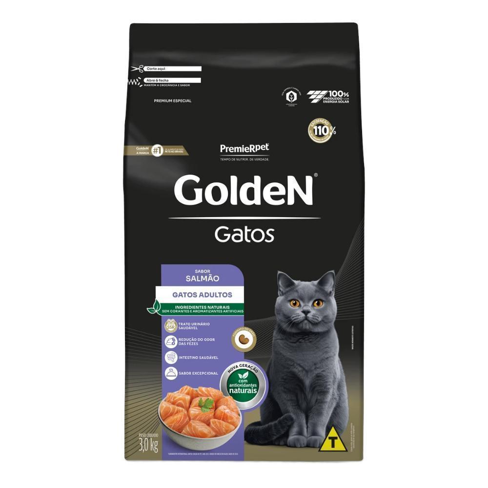 Ração Golden Fórmula Gatos Adultos Salmão 3Kg