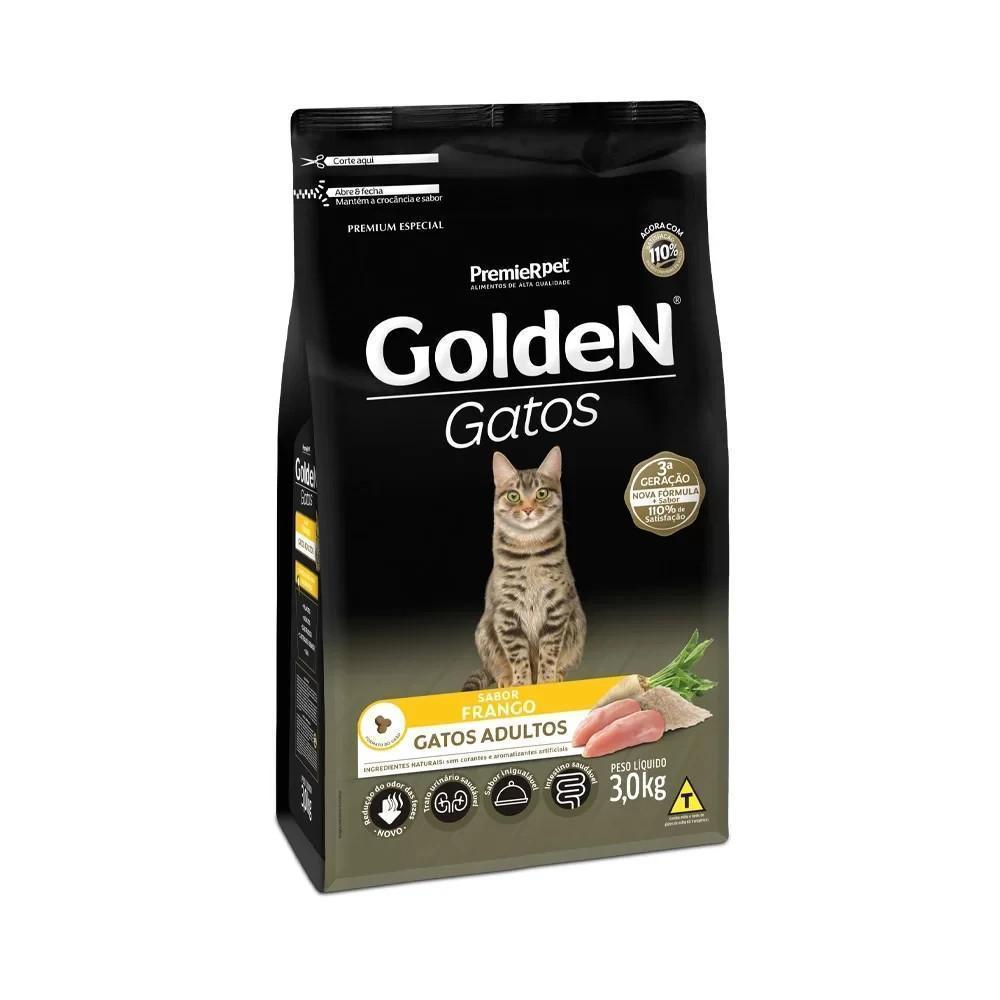 Ração Fórmula Gatos Adultos Sabor Frango Golden 3Kg