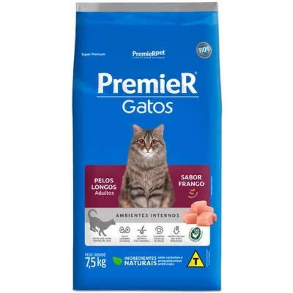 PremieR Gatos Adultos Pelos Longos Frango 7,5 kg