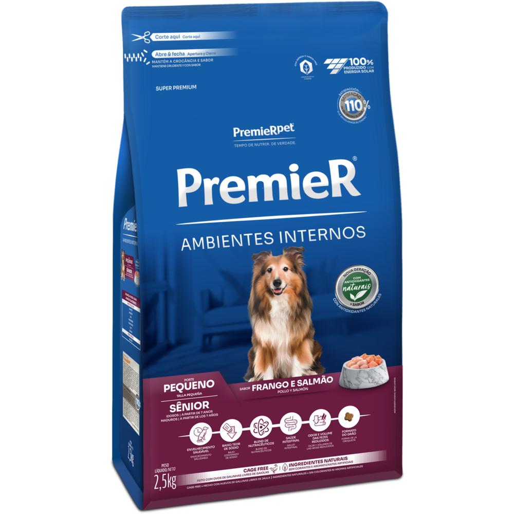 PremieR Ambientes Internos Cães Sênior Porte Pequeno Frango e Salmão 2,5 kg