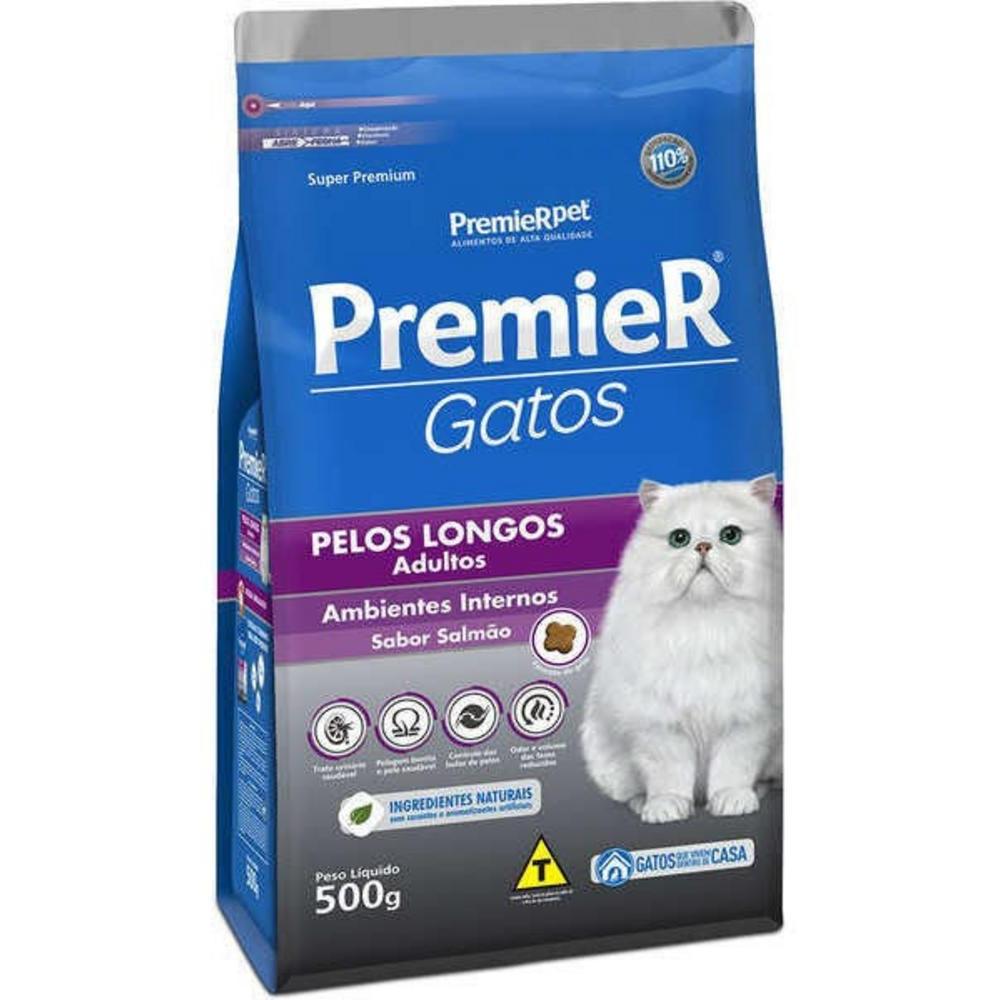 PremieR Gatos Adultos Pelos Longos Salmão 0,5 kg