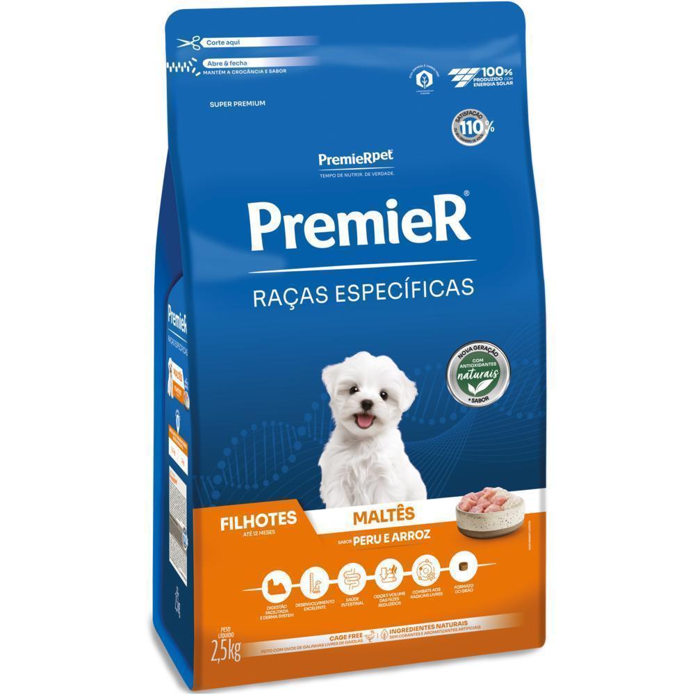 PremieR Raças Específicas Cães Filhotes Maltês Peru e Arroz 2,5 kg