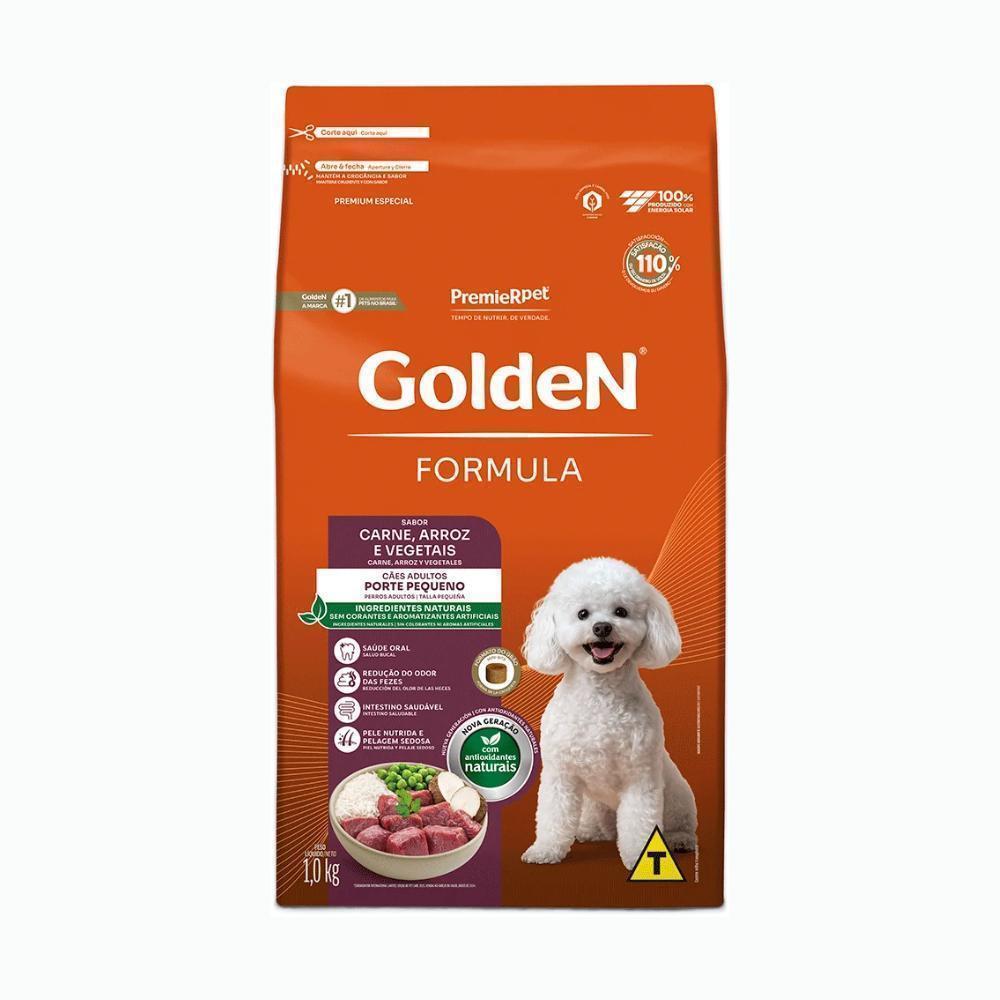 GoldeN Formula Cães Adultos Porte Pequeno Carne e Arroz 1 kg
