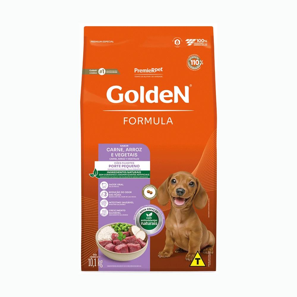 GoldeN Formula Cães Filhotes Porte Pequeno Carne e Arroz 10,1 kg