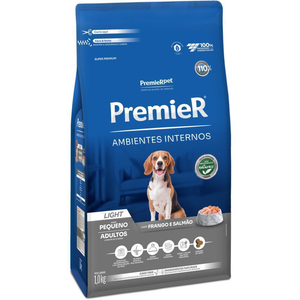 PremieR Ambientes Internos Cães Adultos Porte Pequeno Frango e Salmão Light 1 kg