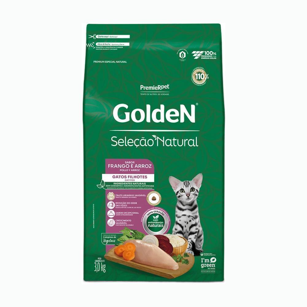 GoldeN Seleção Natural Gatos Filhotes Frango e Arroz 3 kg