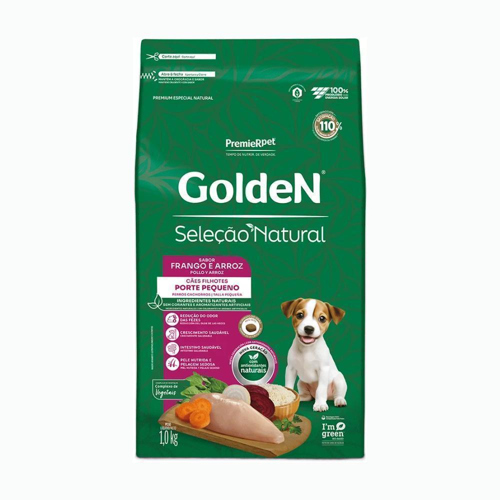 GoldeN Seleção Natural Cães Filhotes Porte Pequeno Frango e Arroz 1 kg