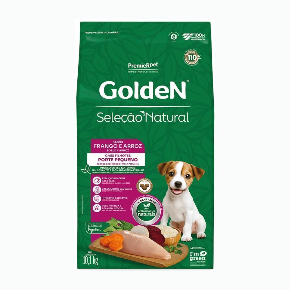 GoldeN Seleção Natural Cães Filhotes Porte Pequeno Frango e Arroz 10,1 kg