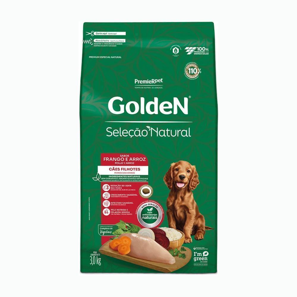 GoldeN Seleção Natural Cães Filhotes Frango e Arroz 3 kg