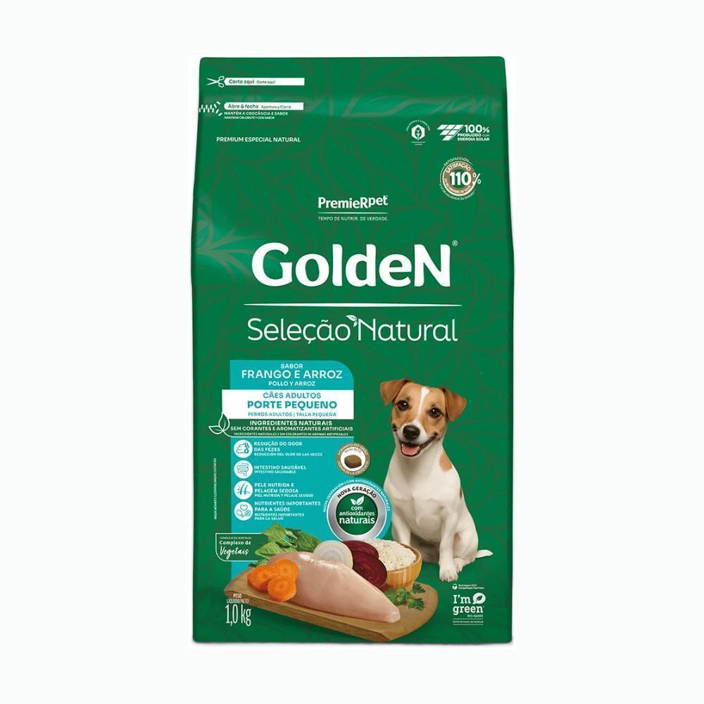 GoldeN Seleção Natural Cães Adultos Porte Pequeno Frango e Arroz 1 kg