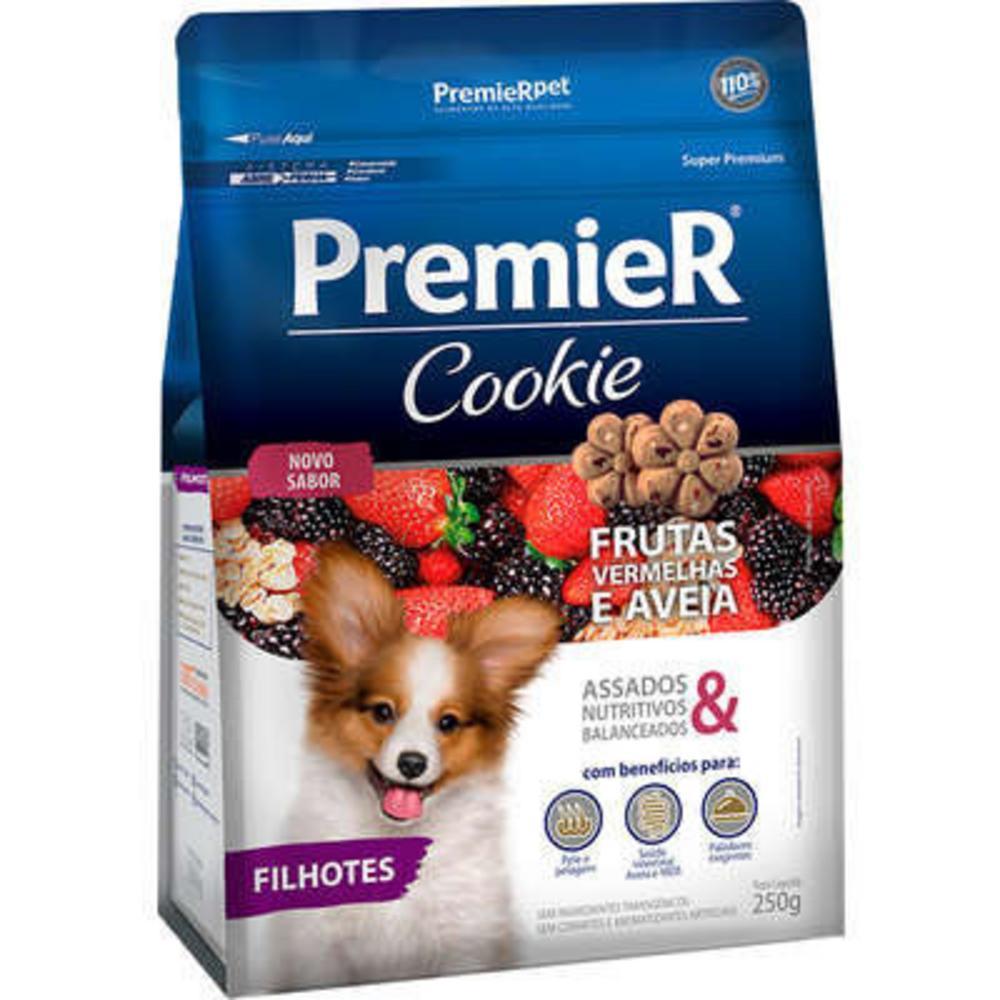 Biscoito Premier Cookie para Cães Filhotes Sabor Frutas Vermelhas e Aveia 250g 2un