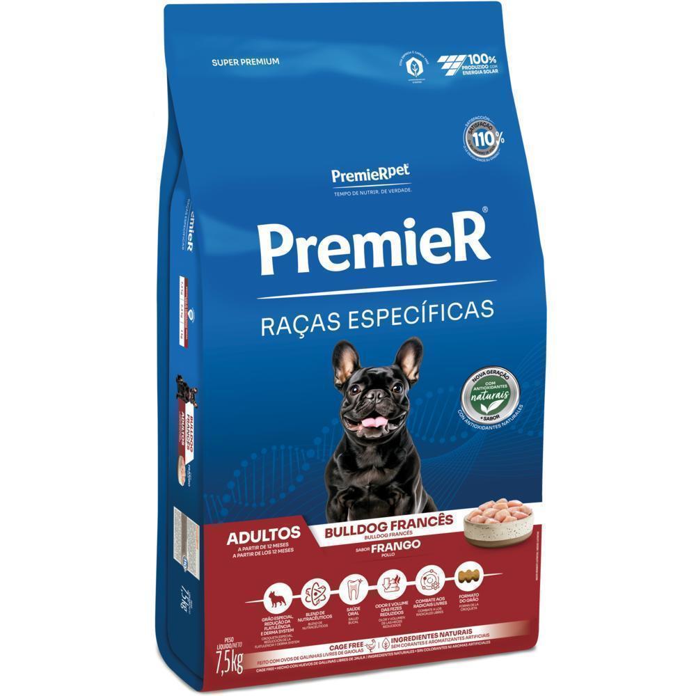 PremieR Raças Específicas Cães Adultos Bulldog Francês Frango 7,5 kg