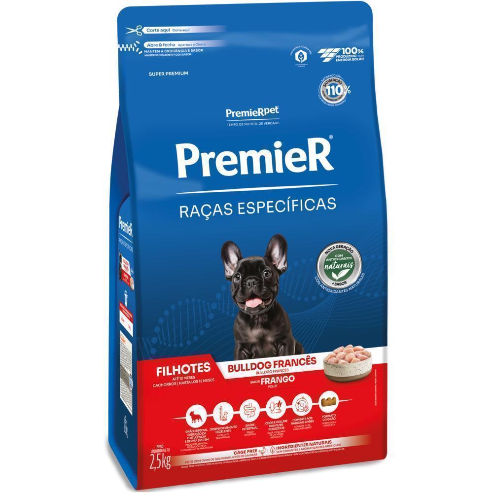 PremieR Raças Específicas Cães Filhotes Bulldog Francês Frango 2,5 kg