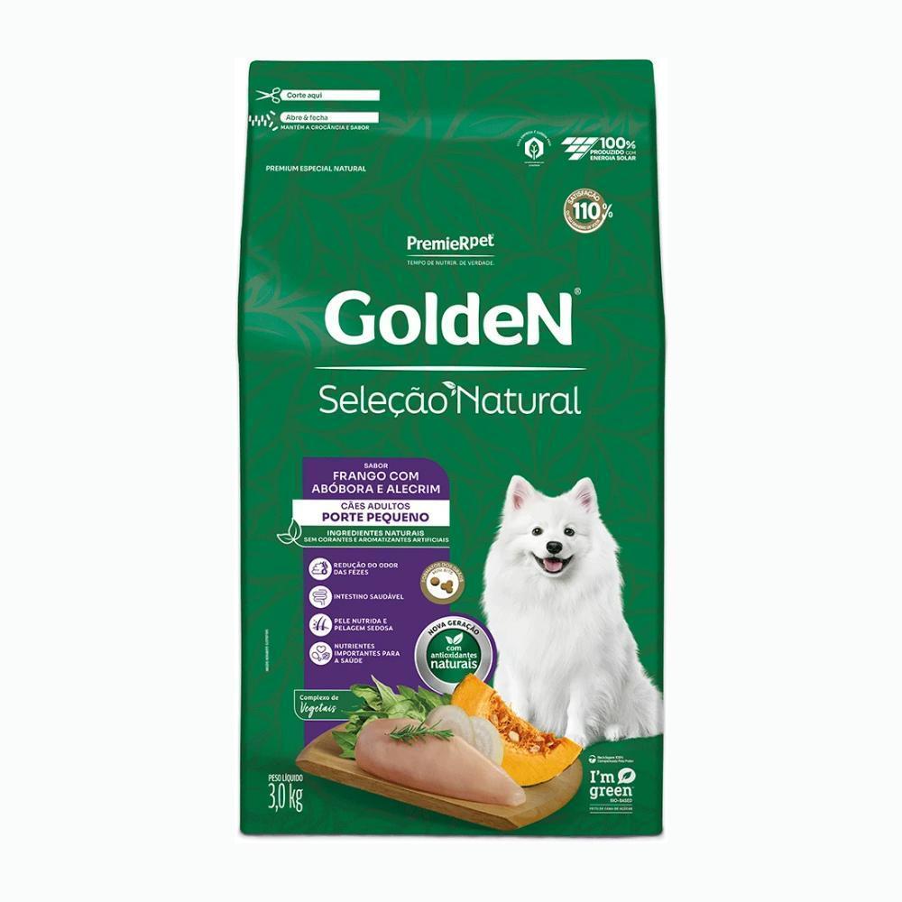GoldeN Seleção Natural Cães Adultos Porte Pequeno Frango, Abóbora e Alecrim 3 kg