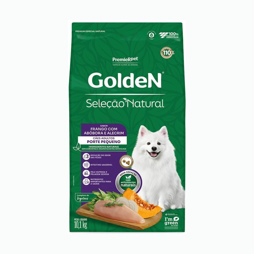 GoldeN Seleção Natural Cães Adultos Porte Pequeno Frango, Abóbora e Alecrim 10,1 kg