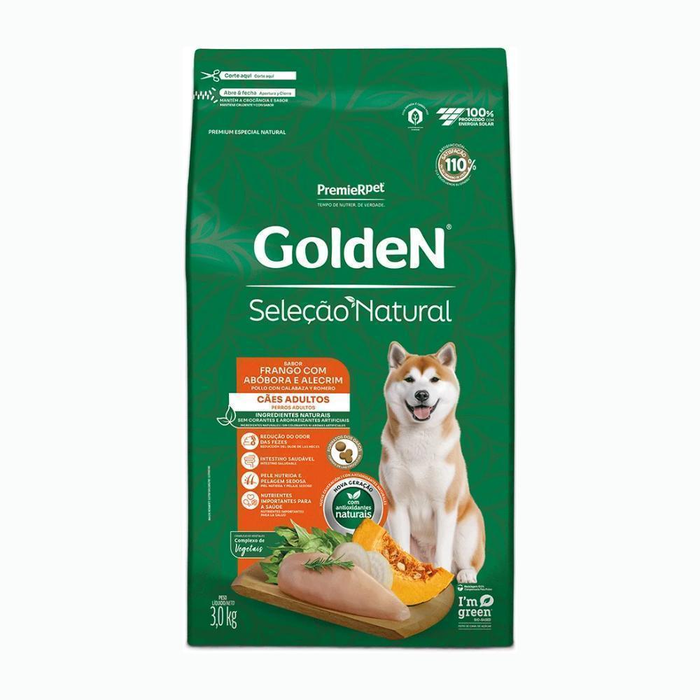 GoldeN Seleção Natural Cães Adultos Frango, Abóbora e Alecrim 3 kg