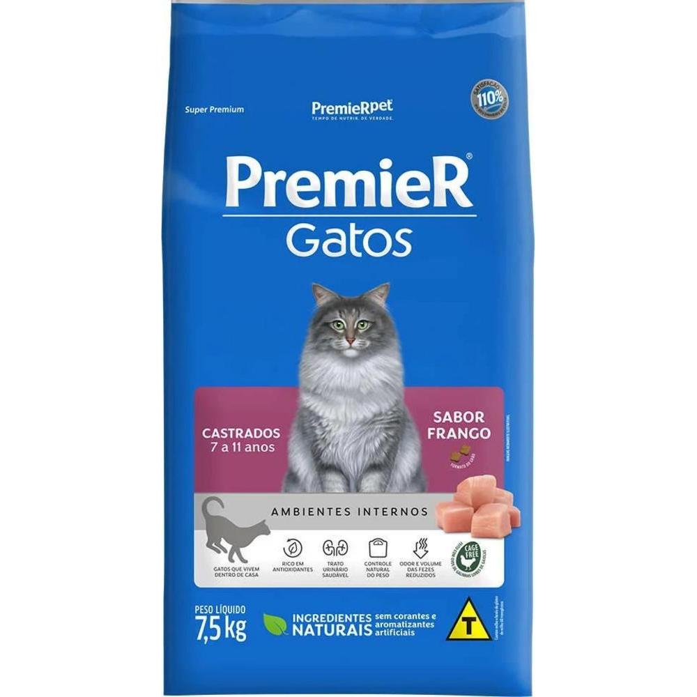 PremieR Gatos Castrados 7 a 11 Anos Frango 7,5 kg