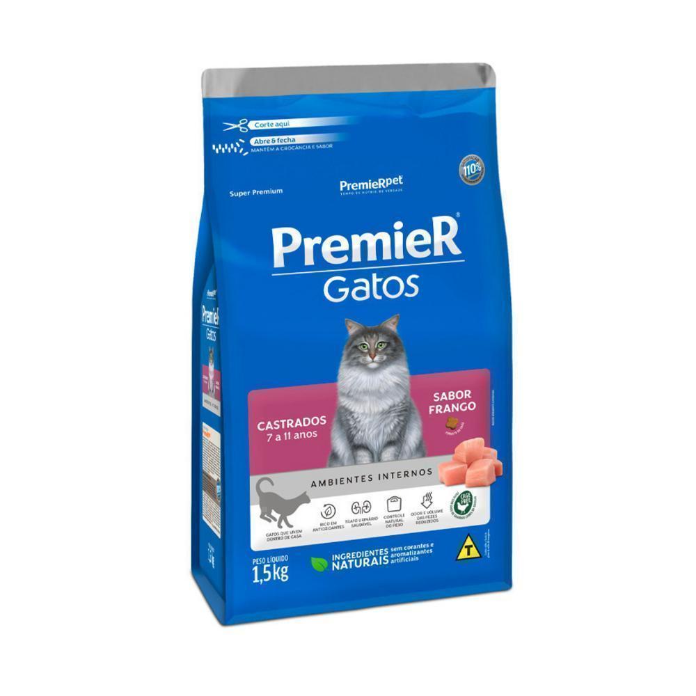PremieR Gatos Castrados 7 a 11 Anos Frango 1,5 kg