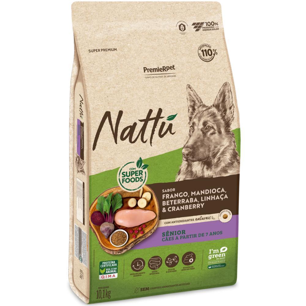 Nattu Cães Sênior Frango, Mandioca, Beterraba, Linhaça e Cranberry 10,1kg
