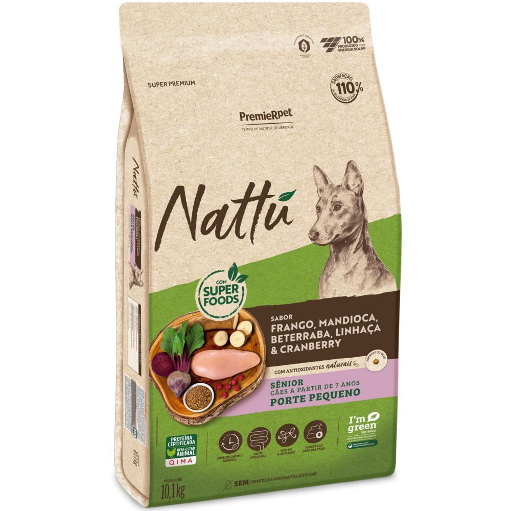Nattu Cães Sênior Porte Pequeno Frango, Mandioca, Beterraba, Linhaça e Cranberry 10,1kg