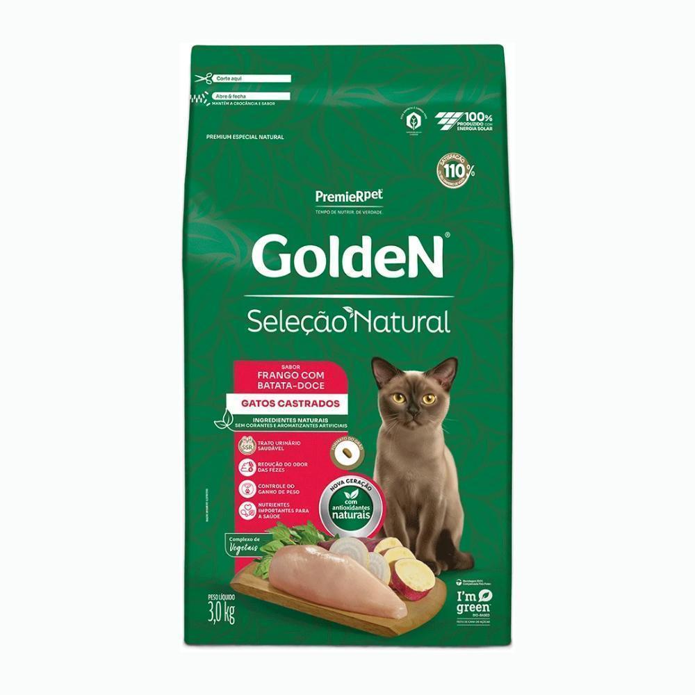 GoldeN Seleção Natural Gatos Castrados Frango e Batata Doce 3 kg