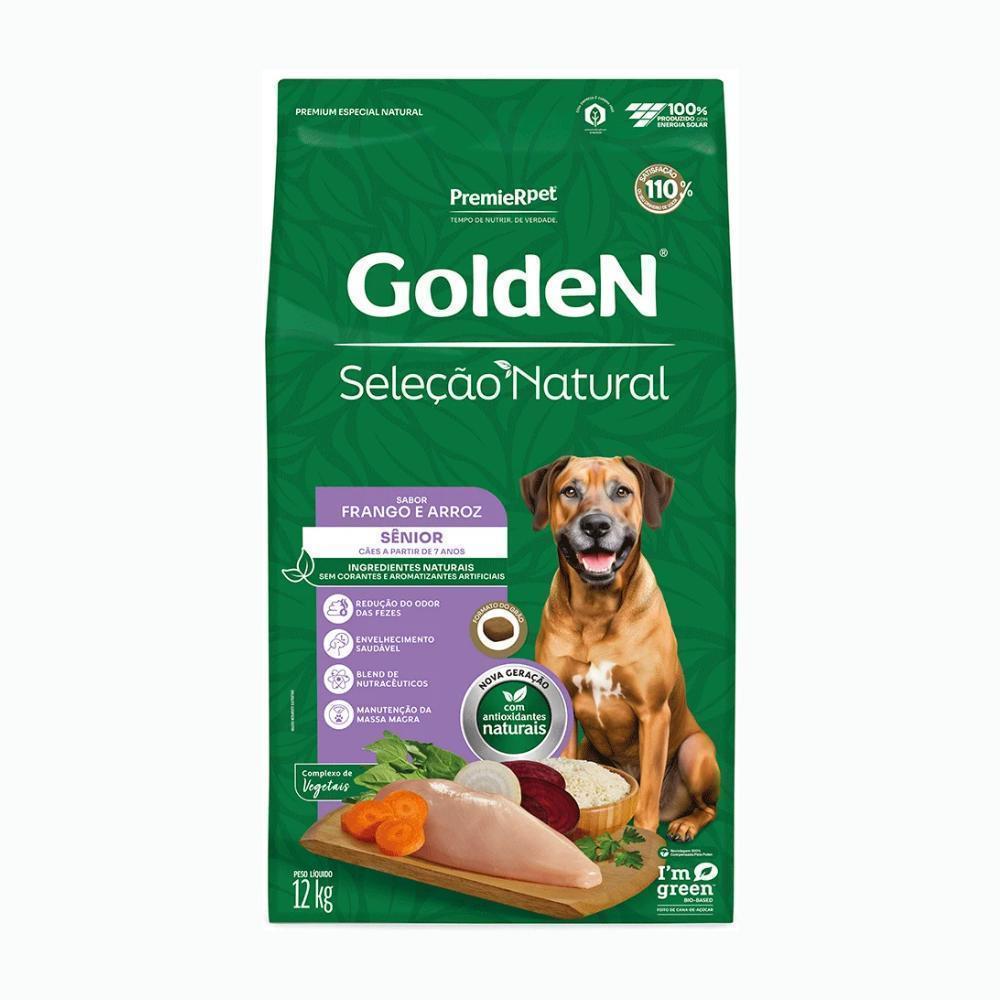 GoldeN Seleção Natural Cães Sênior Frango e Arroz 12 kg
