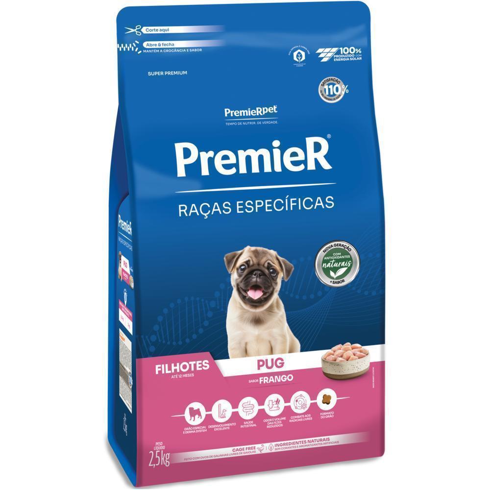 PremieR Raças Específicas Cães Filhotes Pug Frango 2,5 kg