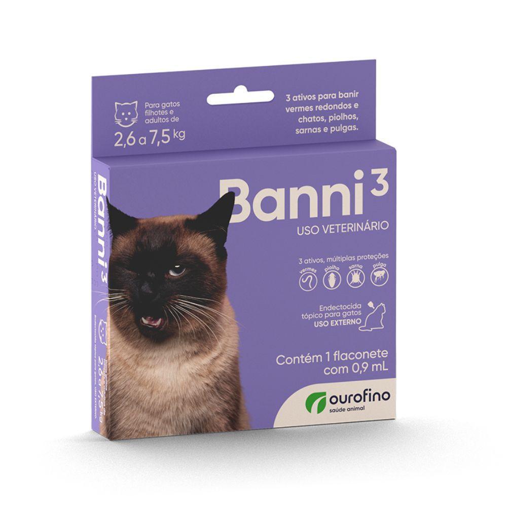 Antipulgas Banni 3 para Gatos de 2,6 a 7,5 kg