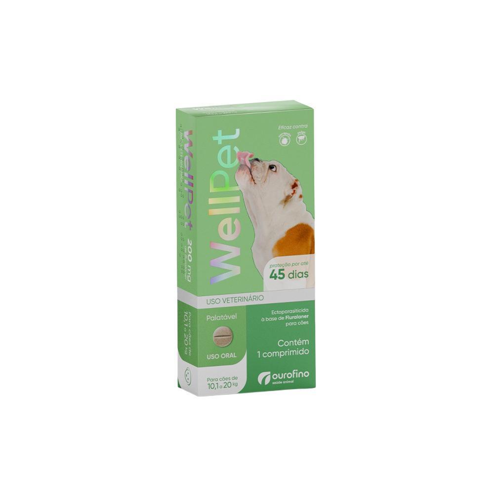 Antipulgas e Carrapatos Wellpet 200mg - 10,1 a 20kg