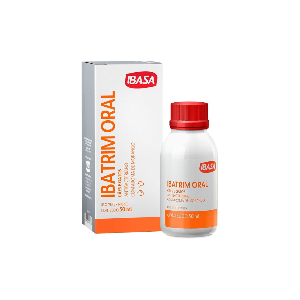 Antimicrobiano Ibasa Ibatrim Oral para Cães e Gatos - 50 mL