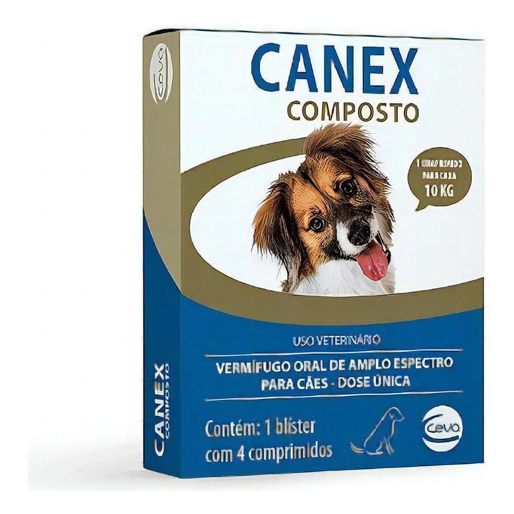 Vermifugo Ceva Canex Composto para Cães C/4 Comprimidos