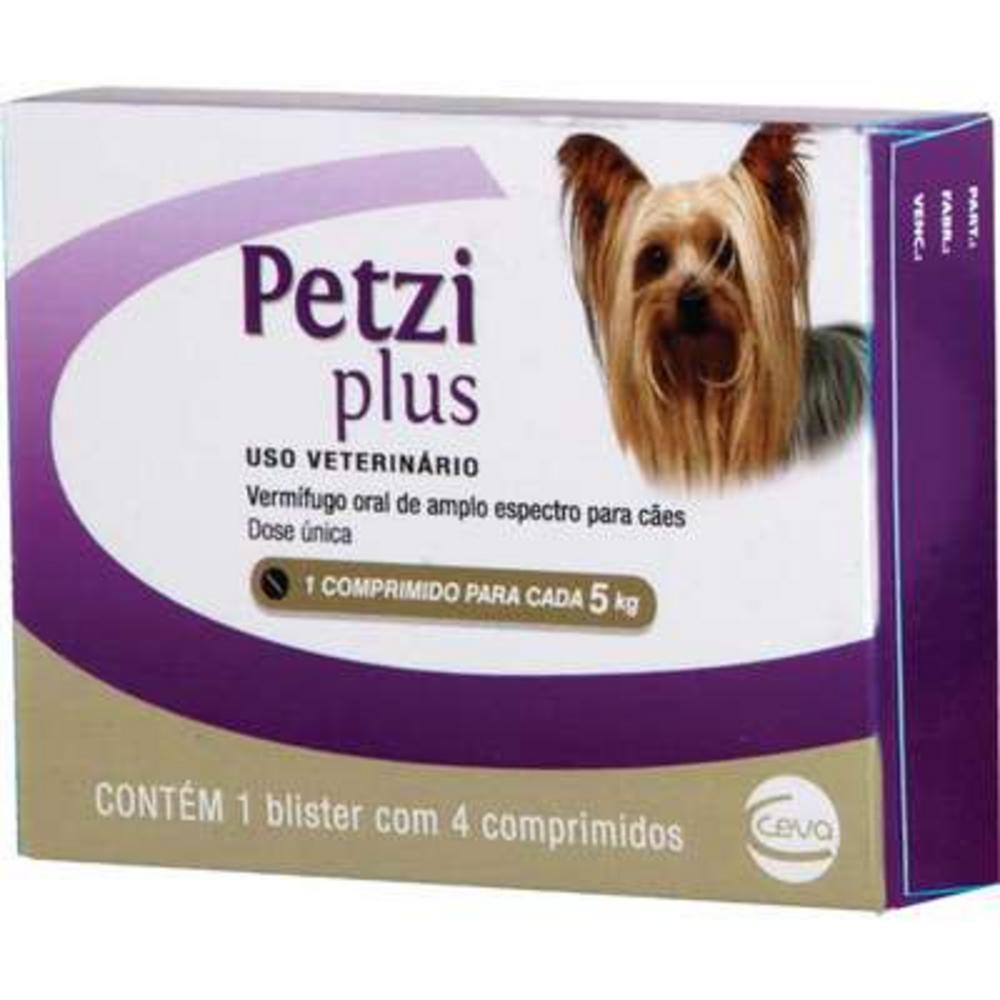 Vermifugo Ceva Petzi Plus 350 mg para Cães até 5Kg - 4 comprimidos