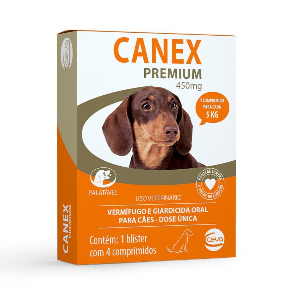 Vermifugo Ceva Canex Premium 450 mg para Cães até 5Kg - 4 Comprimidos