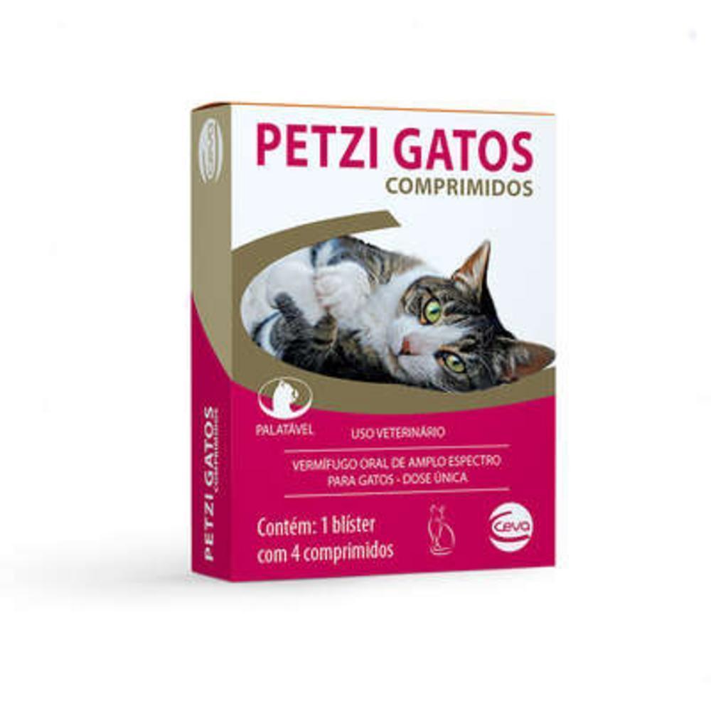 Vermifugo Ceva Petzi para Gatos - 4 Comprimidos
